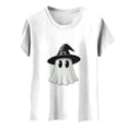 thumbnail image 6 of Uootdi Halloween Womens Shirts Crew Neck Short Sleeve Cartoon Ghost Print Pullover Tee Loose Fit Cute Holiday Womens Tops, 6 of 8