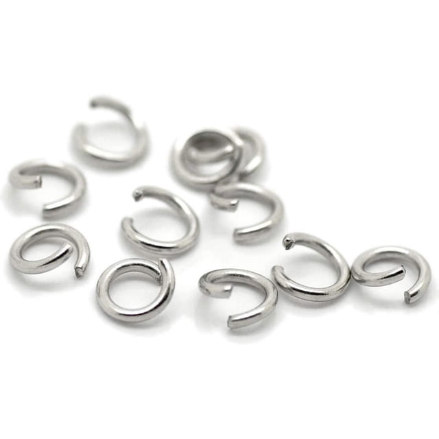Woeilo 500 Pieces - 304 Stainless Steel Jump Rings - 6mm - 18 Gauge (1mm Thickness) Gray 6mm