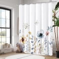 thumbnail image 2 of Eucalyptus Shower Curtain Sets, Watercolor Leaves on The Top Plant with Floral Bathroom Decoration 72x72 Inch with Hooks (F-Blue, 72 * 72), 2 of 6