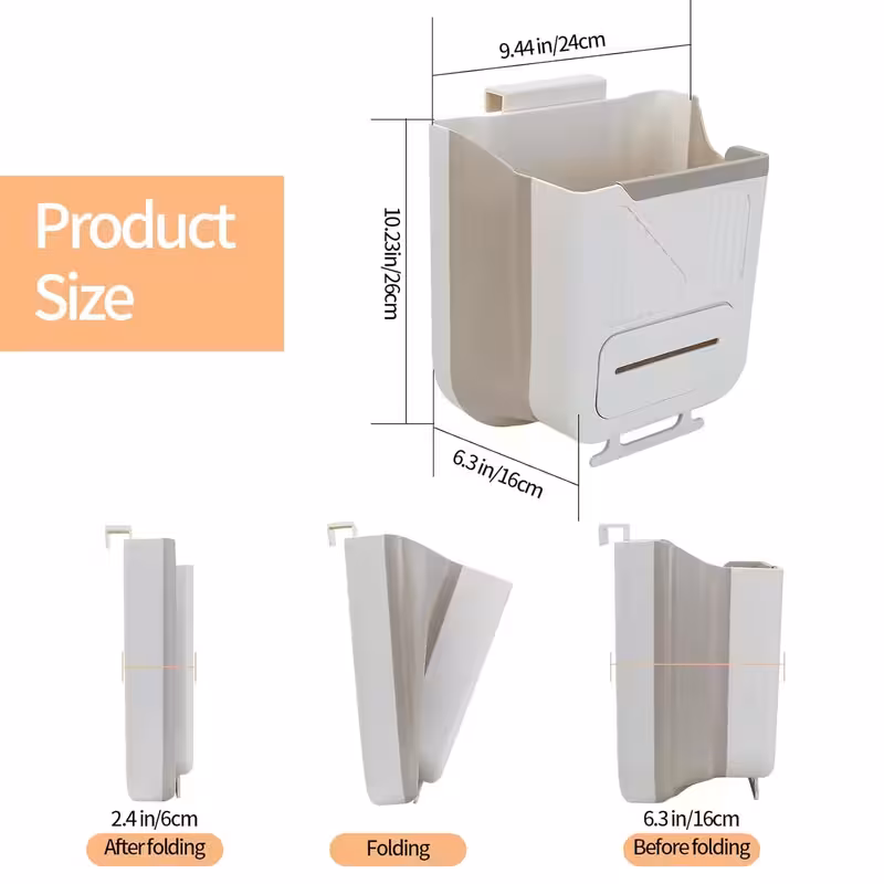 thumbnail image 2 of Cubo de Basura Plegable de 10L Ideal para Hogar, Oficina, Autocaravana, 2 of 4