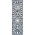 thumbnail image 3 of SAFAVIEH Micro-Loop Anson Floral Bordered Wool Area Rug, Blue/Ivory, 4' x 6', 3 of 7