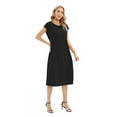 thumbnail image 6 of EFINNY Women Short Sleeve Crew Neck Casual Plain Simple T-Shirt Dress, 6 of 7