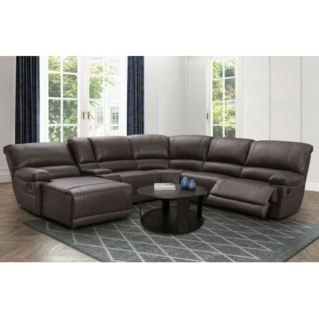 Abbyson Glen Manual Reclining Sectional with Chaise, Gray