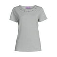 thumbnail image 4 of RealSize Women's Embellished Crewneck Tee with Short Sleeves, Sizes XS-3XL, 4 of 6