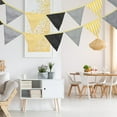 thumbnail image 4 of Drapeaux en Tissu de Coton Nordique INS Jaune Gris Fanion Fête Mariage Fournitures, 4 of 9