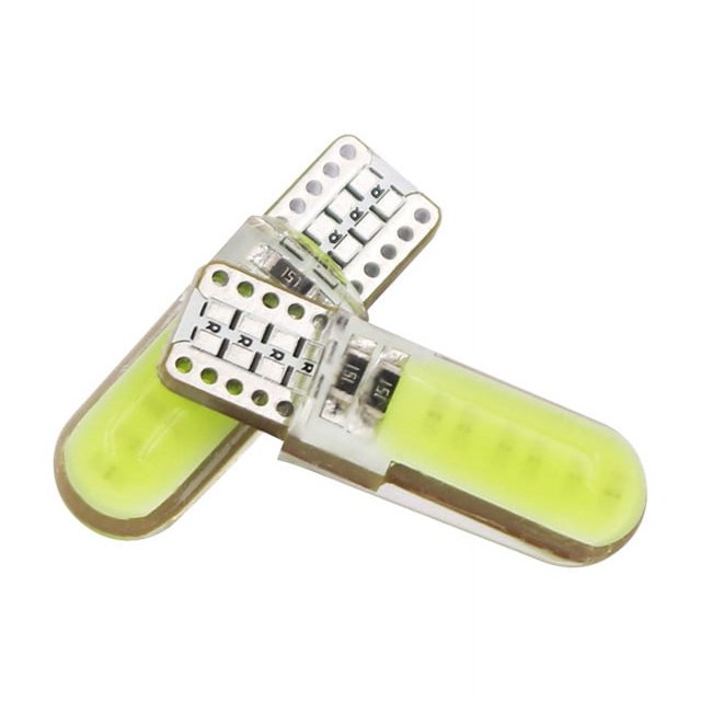 Luz de ancho para automóvil T10 COB, luz de cristal de silicona, luz LED de 12 núcleos, luz pequeña para matrícula, bombilla para motocicleta W5W