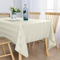 thumbnail image 2 of DWCN Striped Rectangle Tablecloth Waterproof - Spillproof, Stain Resistant Washable Polyester Fabric Jacquard Oblong Table Cloth for Party, Dining Room and Outdoor Picnic, Beige, 54 x 80 Inch, 2 of 7