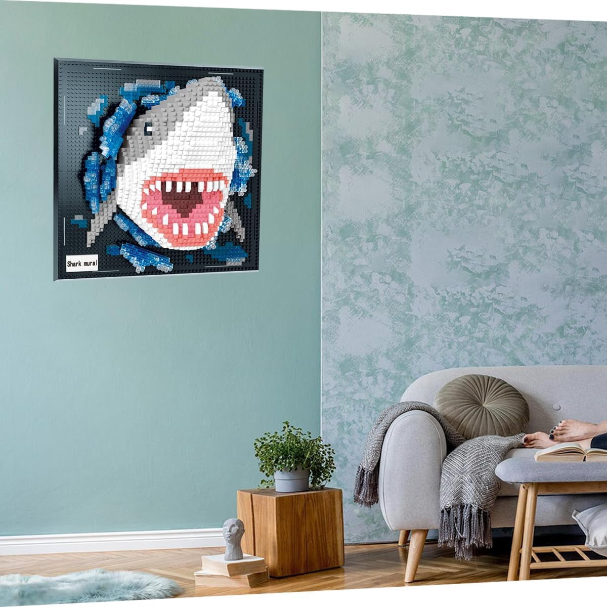 Wall Art Shark Building Blocks Set,(2166 Pieces) Toys Gifts for Kid and Adult
