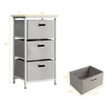 thumbnail image 2 of Gymax 3-Tiroir Tissu Commode Tour de Rangement Vertical Pliable Tirer Bacs Chambre Blanc, 2 of 10