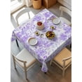 thumbnail image 6 of Purple Flowers Table Cloth, Watercolor Summer Botanical Floral Waterproof Tablecloth for Square Tables, Reusable Washable Fabric Table Cover for Restaurant Kitchen Dining Tables 54"x54", 6 of 6