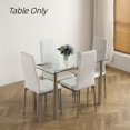 thumbnail image 2 of Hassch Square Dinner Table with Tempered Glass Tabletop, Modern Dining Kitchen Table with 4 Metal Legs, Easy Aseembly, 2 of 5