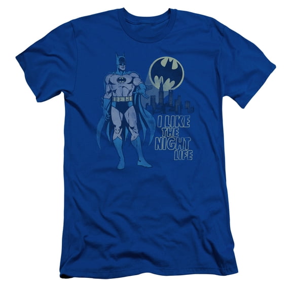 DC Comics Night Life S/S Adult 30/1 T-Shirt Royal Blue