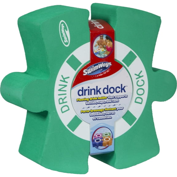 SwimWays Drink Dock Puzzle, Pool Float Drink Holder , colors vary