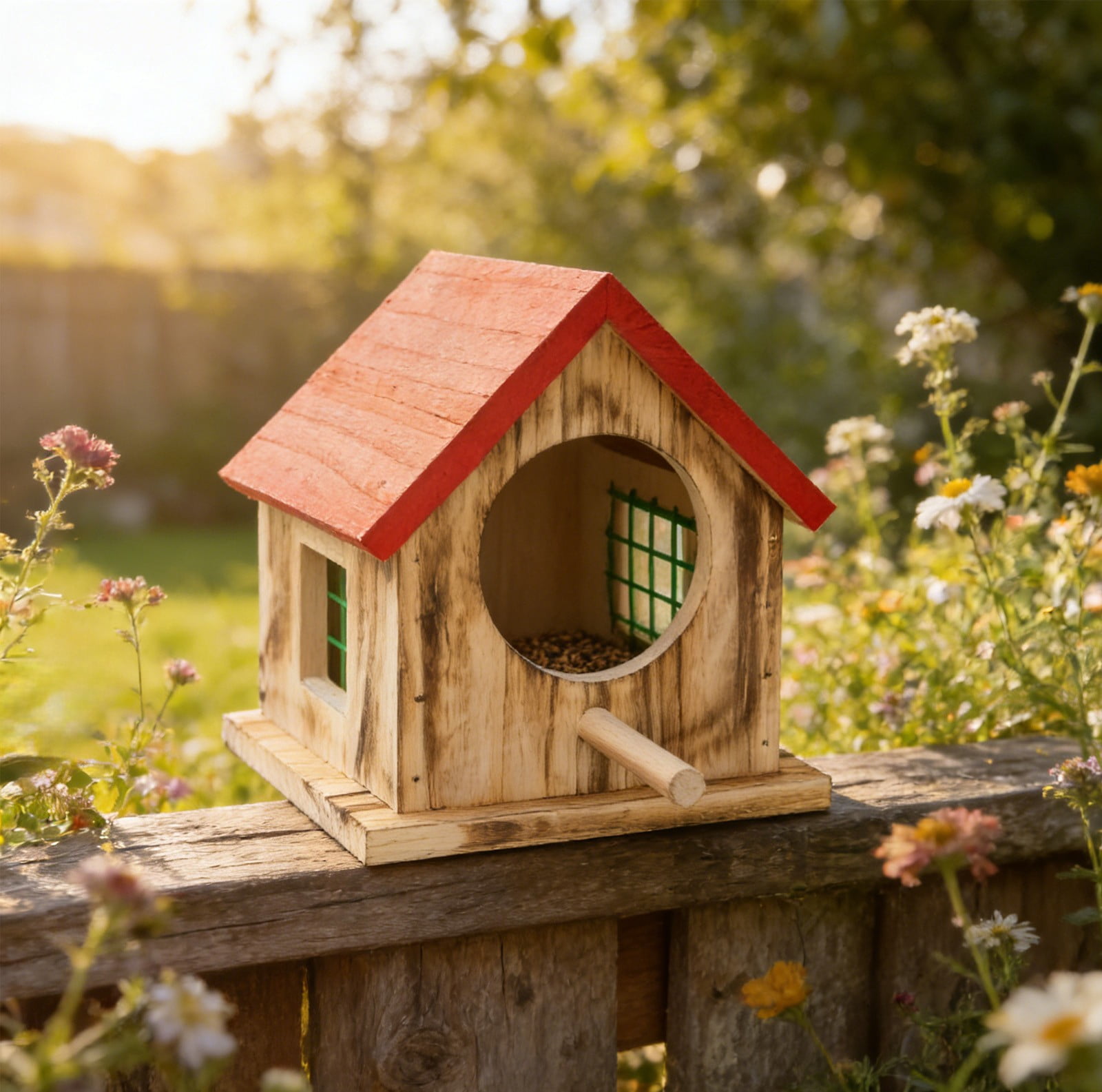 Viflosae Window Bird Feeder Window Bird Feeder Bird House Frame Wooden Bird Nests Courtyard Hanging Mini Bird Nests Outdoor Bird House Bird Feeder forest Garden Decoration