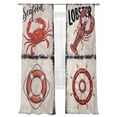 thumbnail image 7 of Vintage Coastal Sheer Curtains 108 Inch Length 2 Panels Set, Nautical Crab Lobster Anchor Retro Art Voile Window Treatment Semi Sheer Long Curtains Drapes for Bedroom/Living Room/Kitchen 52"x108"x2, 7 of 7