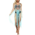 thumbnail image 1 of VISgogo - Bikini para mujer, sin mangas, para playa, con borlas caladas, vestido de verano VISgogo  moda, 1 of 7