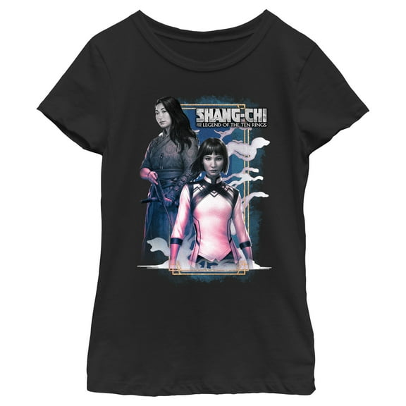 Girl's Marvel Shang-Chi and the Legend of the Ten Rings Katy Chen and Xialing  Graphic Tee Black X Small