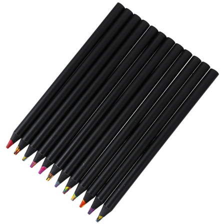 OFFIGAM Artist Colored Pencils Set, 12 Black Wood Pencils for Drawing, Sketching, Back to School Art Supplies