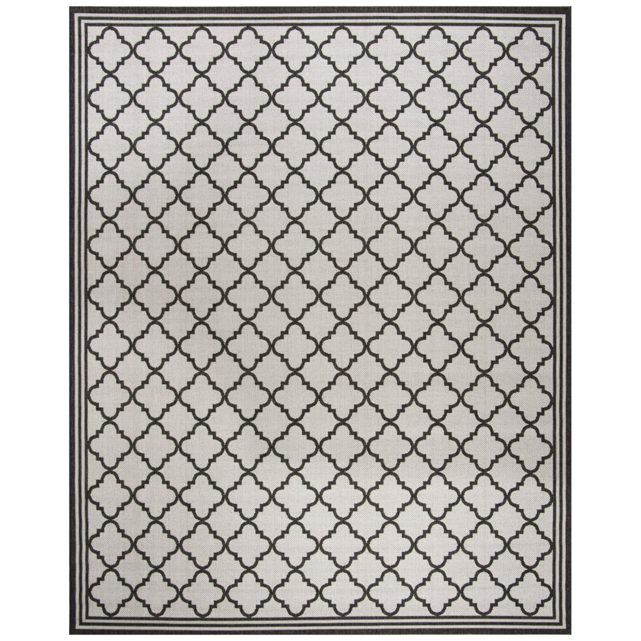 SAFAVIEH Beach House Nima Trellis Indoor/Outdoor Area Rug Light Grey/Charcoal, 3' x 5'