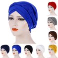 thumbnail image 3 of Turban Cap Solid Color Milk Silk Braided Twist Headwrap Beanie Headwrap for Women, 3 of 10