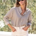 thumbnail image 5 of SOMER Striped Button Down Shirts for Women Dress Shirts Long Sleeve Shirts Casual Collared Office Work Shirt with Pocket, 5 of 8