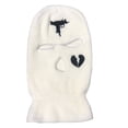 thumbnail image 3 of 3-Hole Full Face Cover, Balaclava Knitted Face Cover, Punk Style Funny Ski Mask, Winter Warm Hat for Cycling Outdoor Sports White, 3 of 5