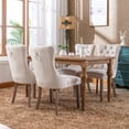 thumbnail image 3 of Dining Chair Set of 2 , Modern High-End Button Tufting Upholstered Counter Stools with Nail Head Trim, Dining Chairs Set for Dining Room, Kitchen, Beige, 3 of 8