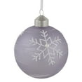thumbnail image 3 of Northlight 3ct Purple Glass Ball Christmas Ornaments with Snowflakes 3" (80mm), 3 of 6