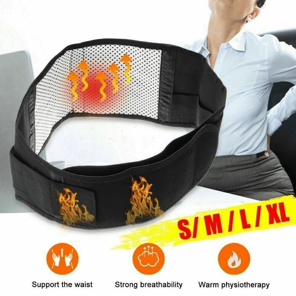 Magnetic Self Heat Lower Back Brace Belt Lumbar Support Pain Relief,Waist Support Belt Double Pull Backache M/L/XL By TWSOUL