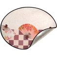 thumbnail image 5 of Coolnut Autumn Leaves Fall Japanese Christmas Tree Mats Waterproof Tree Skirt, Oriental Fan Xmas Tree Stand Tray Mat Floor Protector Pad for Holiday Party Decoration, 28.3", 5 of 6