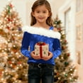 thumbnail image 6 of Girls' Velour Off Shoulder Blouse Top Christmas Festive Furry Collar Long Sleeve Shirt Autumn & Winter Top (4-14 Years), 6 of 7