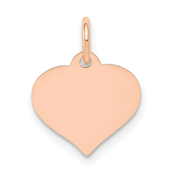 FB Jewels 14k Rose Gold Heart Disc Charm
