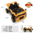 thumbnail image 2 of JOYLDIAS 24V Powered Ride on Dump Truck Construction Vehicles with 2 Seaters, Electric Dump Bed, 4 Engines, 3 Speeds, Shovel, Remote Control, Music, Bluetooth (Yellow), 2 of 9
