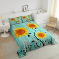 thumbnail image 2 of Erosebridal Sunflower King Bedding Sets Women,Distressed Blue Wooden Board Comforter Set,Yellow Flowers Butterfly Down Comforter,Country Grunge Farmhouse Duvet Set with 2 Pillow Cases, 2 of 5