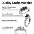 thumbnail image 3 of Sapphire Ring in 925 Sterling Silver Platinum Plating - Promise Birthstone Gemstone Birthday Christmas Gifts - Sapphire Jewelry for Women Size - 7, 3 of 6