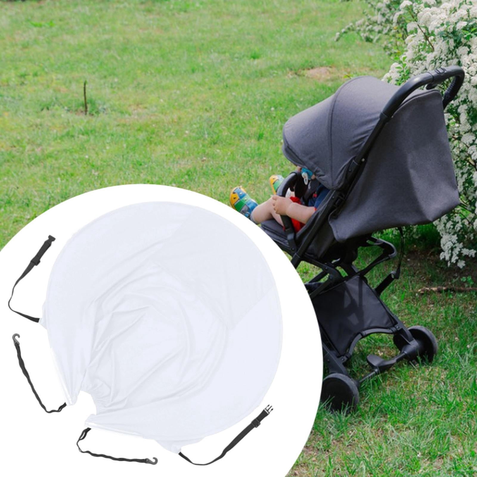 Zxpjkyu Baby Stroller Sunshade Cover, Outdoor Portable Easy Install Breathable Universal White