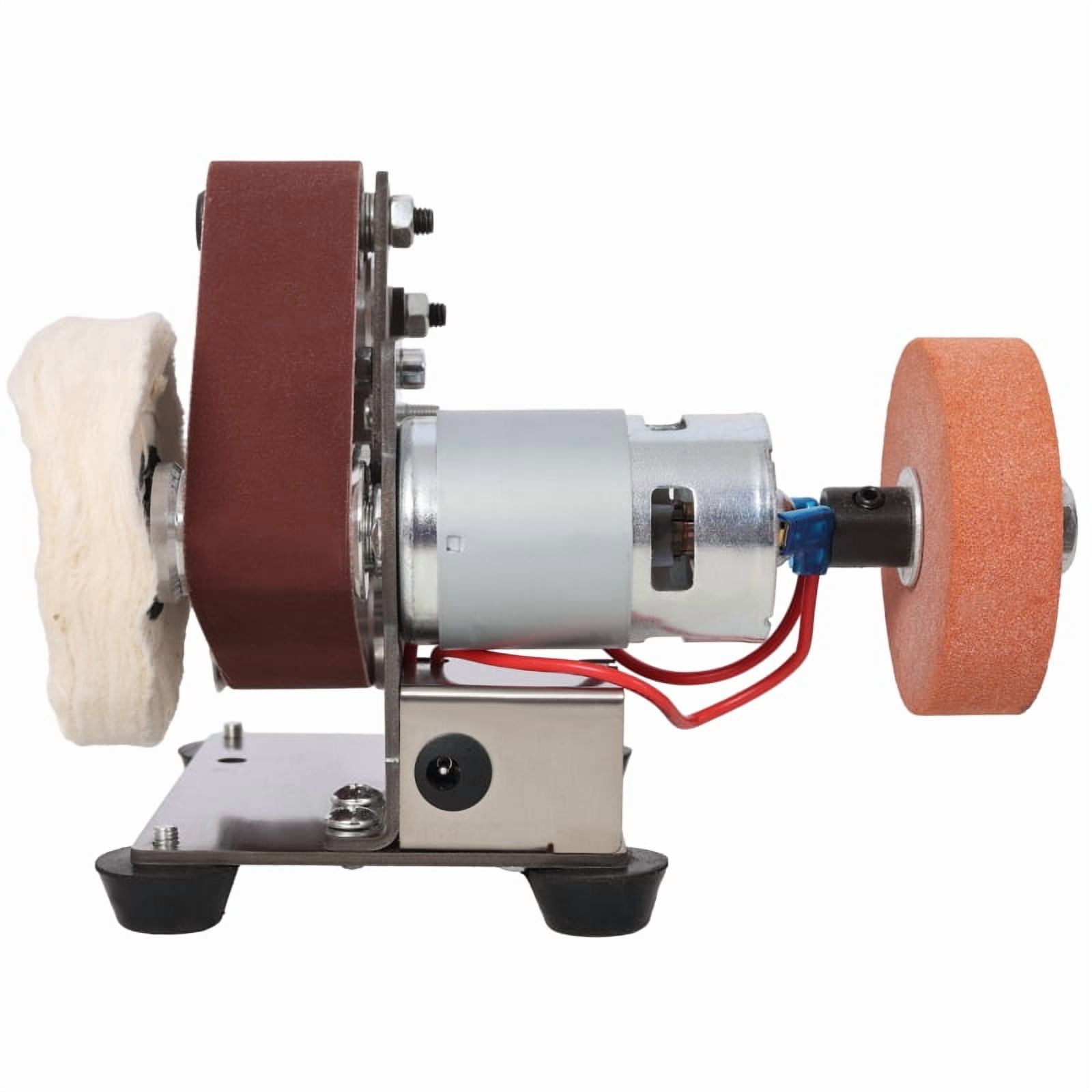Mini Electric Belt-Sander Knife-Sharpener Sanding Machine 96W, Small Bench Grinder Kit 7 Speed Adjustable Power Polisher DIY Polishing Grinding Tool, Handcraft Jewelry