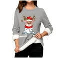 thumbnail image 5 of WEAIXIMIUNG Sweatshirts Courts pour Femmes Grande Taille Pull Thermique à Manches Longues Col Rond avec Poche, 5 of 5