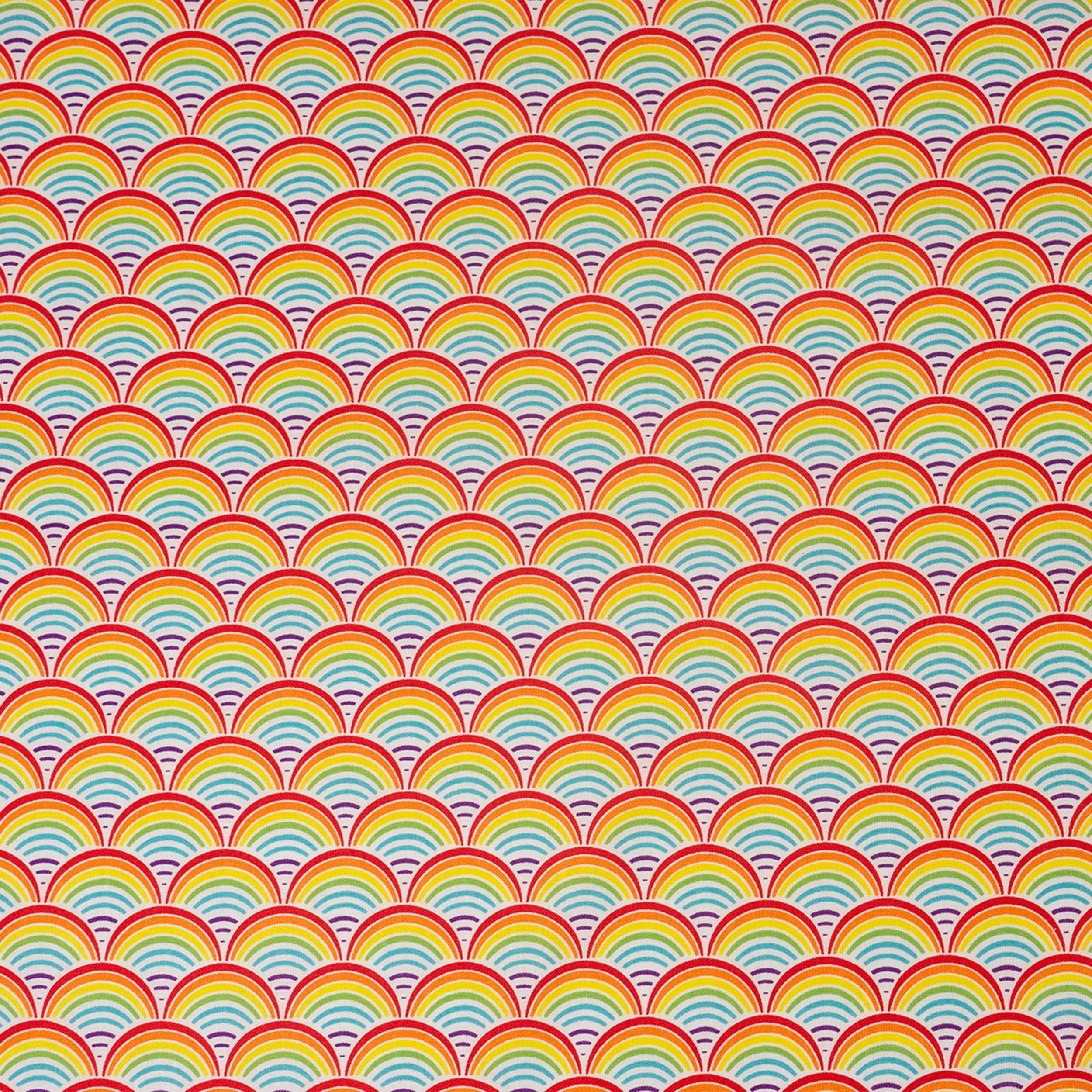 Singer Fabric, 100% Cotton, Sewing & Crafting, 44" Wide, Rainbow Geo Scallops, Cut by Yard