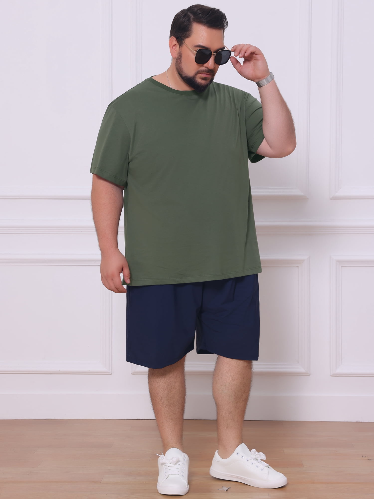DARING DIVA Men's 100% Cotton Short Sleeves T-Shirt 6XL Olive Green