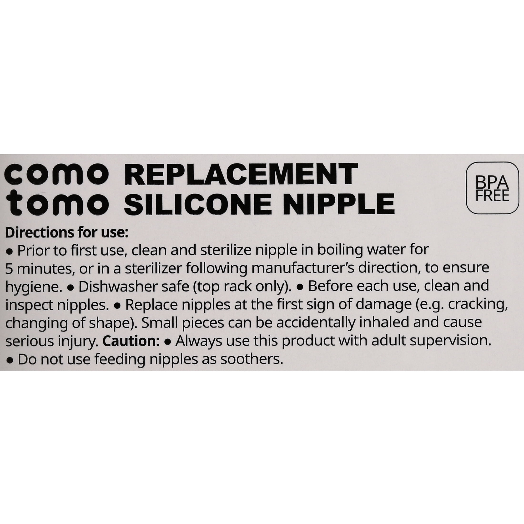 Comotomo Silicone Replacement Nipple, Slow Flow, 0-3 Months, 2 Count