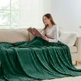 thumbnail image 6 of Nestl Cut Plush Fleece Blanket, Soft Lightweight Fuzzy Luxury Queen Size Bed Blankets for Bed, Queen, Hunter Green, 6 of 7