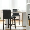 thumbnail image 4 of Gymax Set of 2 Bar Stools PVC Leather Counter Height Chairs for Kitchen Island Black, 4 of 9