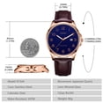 thumbnail image 4 of Watch for Men Minimalist Ultra Thin Wrist Watch Waterproof Quartz Analog Watch with Leather Strap -Gift for Men, 4 of 7