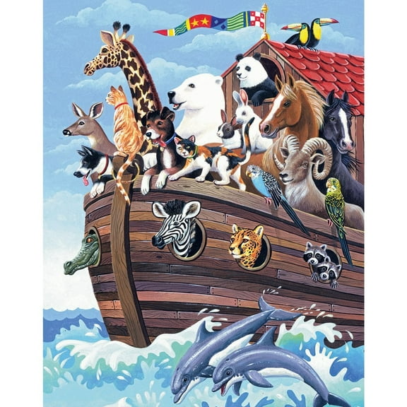 Bits and Pieces – 200 Pc Noah's Ark Puzzle – Biblical Jigsaw, 15"x19"