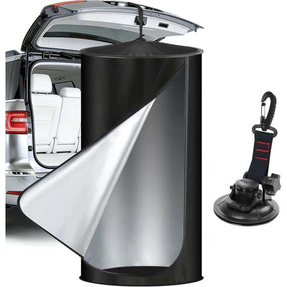 69" Pop Up Privacy Tent for Car, Portable Camping Shower Toilet Tent | Liftgate Suction Pod, Hanging Straps, 210D Silver Coating, Outdoor Instant Bathroom Toilet Tent, Portable Carry Bag