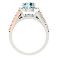 thumbnail image 4 of 2.32 ct Brilliant Round Cut Natural Aquamarine 14k White/Rose Gold Halo Solitaire with Accents Engagement Bridal Wedding Ring Band Set size 4.25, 4 of 7