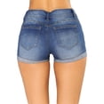 thumbnail image 3 of jinghuiyue Womens Mid Rise Stretchy Denim Shorts Casual Distressed Ripped Rolled Hem Jean Short with Pockets L, 3 of 7