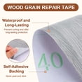 thumbnail image 3 of Cinta de Reparación de Grano de Madera, Cinta Autoadhesiva de 2 Pulgadas x 33 Pies, Cinta de Bordes de Papel Tapiz Multiusos para Muebles, Pisos, Ventanas, Puertas, Mesas, Hogar, Gris, 2 Rollos, 3 of 7