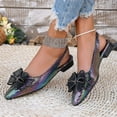 thumbnail image 4 of Sandales pour Femmes, Mode Décontractée Été Bout Pointu Creux Sans Dos avec Nœud et Strass, Sandales pour Femmes, 4 of 8
